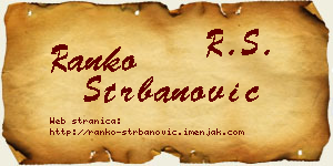 Ranko Štrbanović vizit kartica
